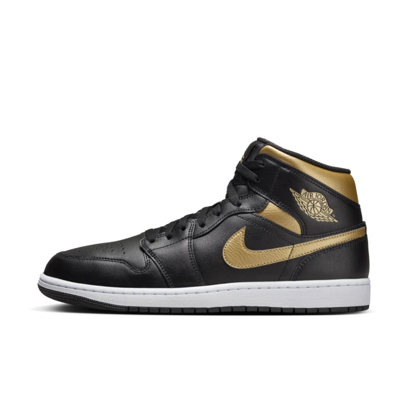 Air Jordan 1 Mid 'Black & Metallic Gold' - DQ8426-071
